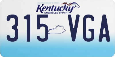 KY license plate 315VGA