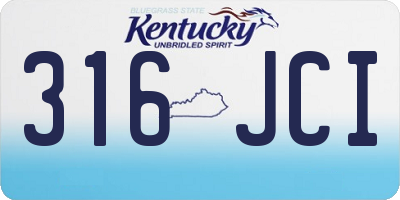 KY license plate 316JCI