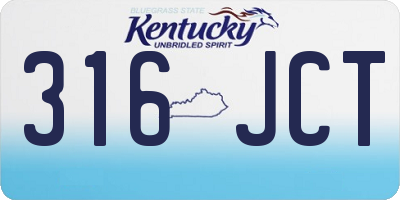 KY license plate 316JCT