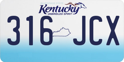 KY license plate 316JCX