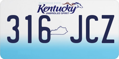 KY license plate 316JCZ