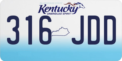KY license plate 316JDD