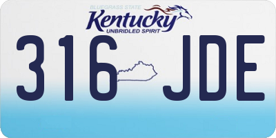 KY license plate 316JDE