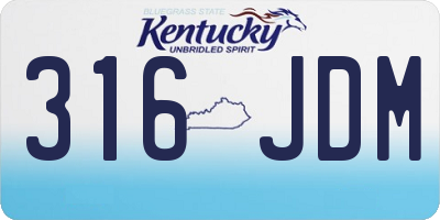 KY license plate 316JDM