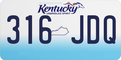 KY license plate 316JDQ