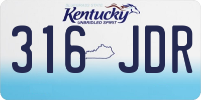 KY license plate 316JDR