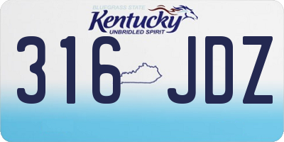 KY license plate 316JDZ