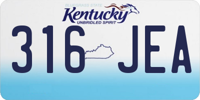 KY license plate 316JEA
