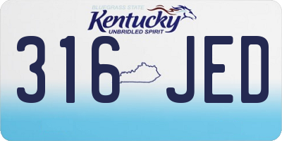 KY license plate 316JED