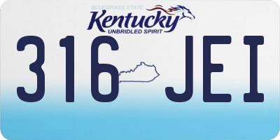 KY license plate 316JEI
