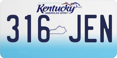 KY license plate 316JEN