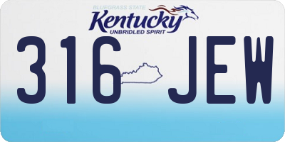 KY license plate 316JEW
