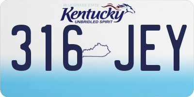 KY license plate 316JEY