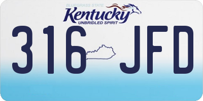 KY license plate 316JFD
