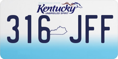KY license plate 316JFF