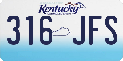 KY license plate 316JFS
