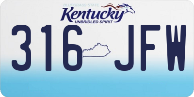 KY license plate 316JFW