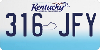 KY license plate 316JFY