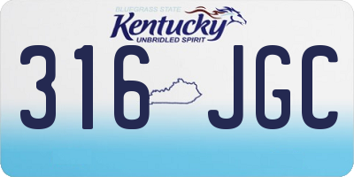 KY license plate 316JGC