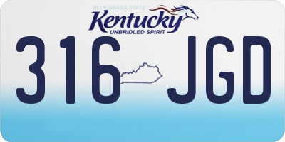 KY license plate 316JGD