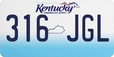KY license plate 316JGL