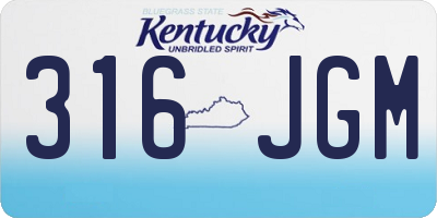 KY license plate 316JGM