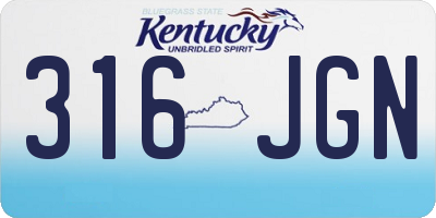 KY license plate 316JGN