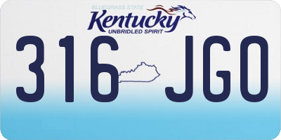 KY license plate 316JGO