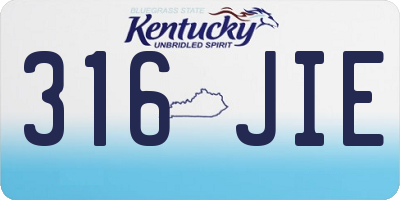 KY license plate 316JIE