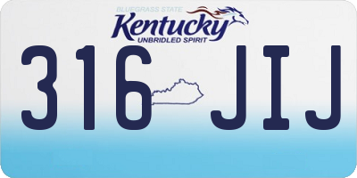 KY license plate 316JIJ