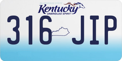 KY license plate 316JIP