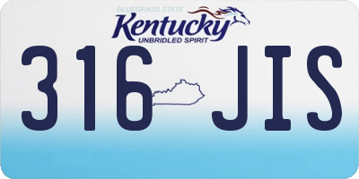 KY license plate 316JIS