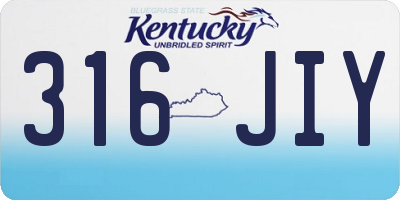 KY license plate 316JIY