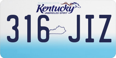 KY license plate 316JIZ
