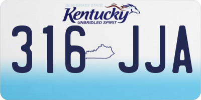 KY license plate 316JJA