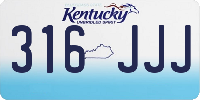 KY license plate 316JJJ