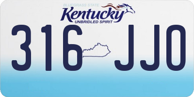 KY license plate 316JJO