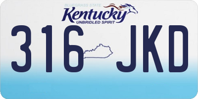 KY license plate 316JKD