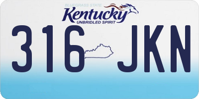 KY license plate 316JKN