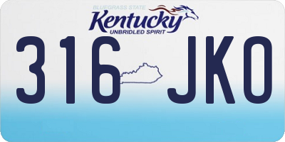 KY license plate 316JKO
