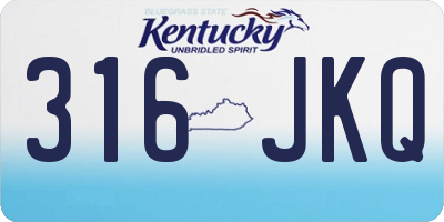 KY license plate 316JKQ