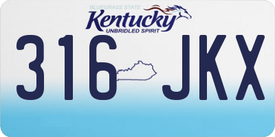 KY license plate 316JKX