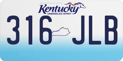 KY license plate 316JLB