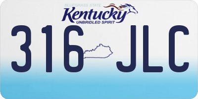 KY license plate 316JLC