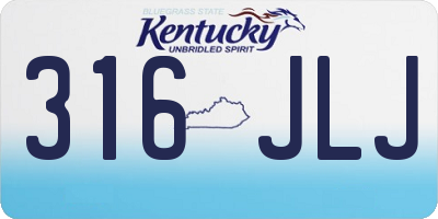 KY license plate 316JLJ