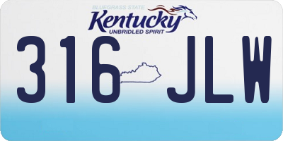 KY license plate 316JLW