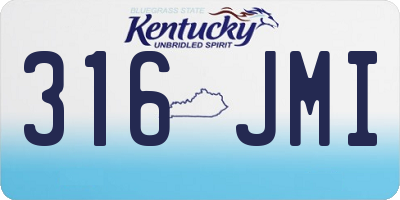 KY license plate 316JMI