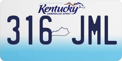 KY license plate 316JML