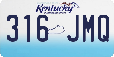 KY license plate 316JMQ
