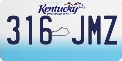 KY license plate 316JMZ